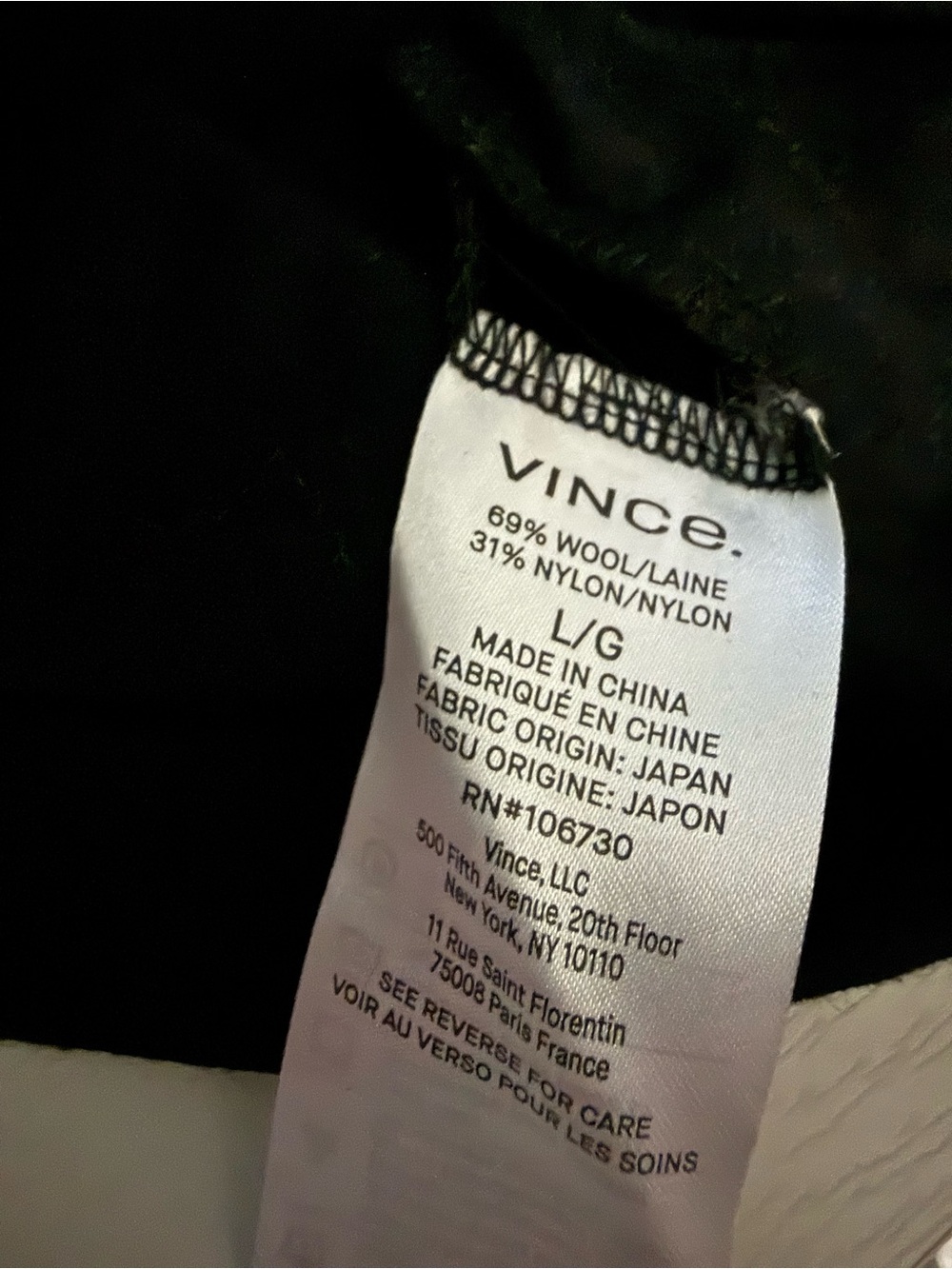 Vince Wool Blend Black Sweater- L - Picture 7 of 7